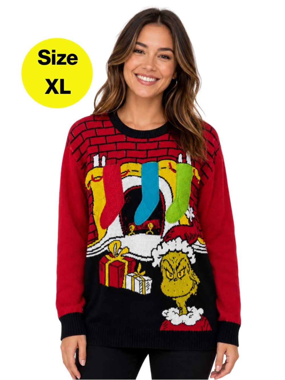 3/for $15 🍒 GRINCH Holiday Crewneck Novelty Christmas Pullover (Women’s X-Large)